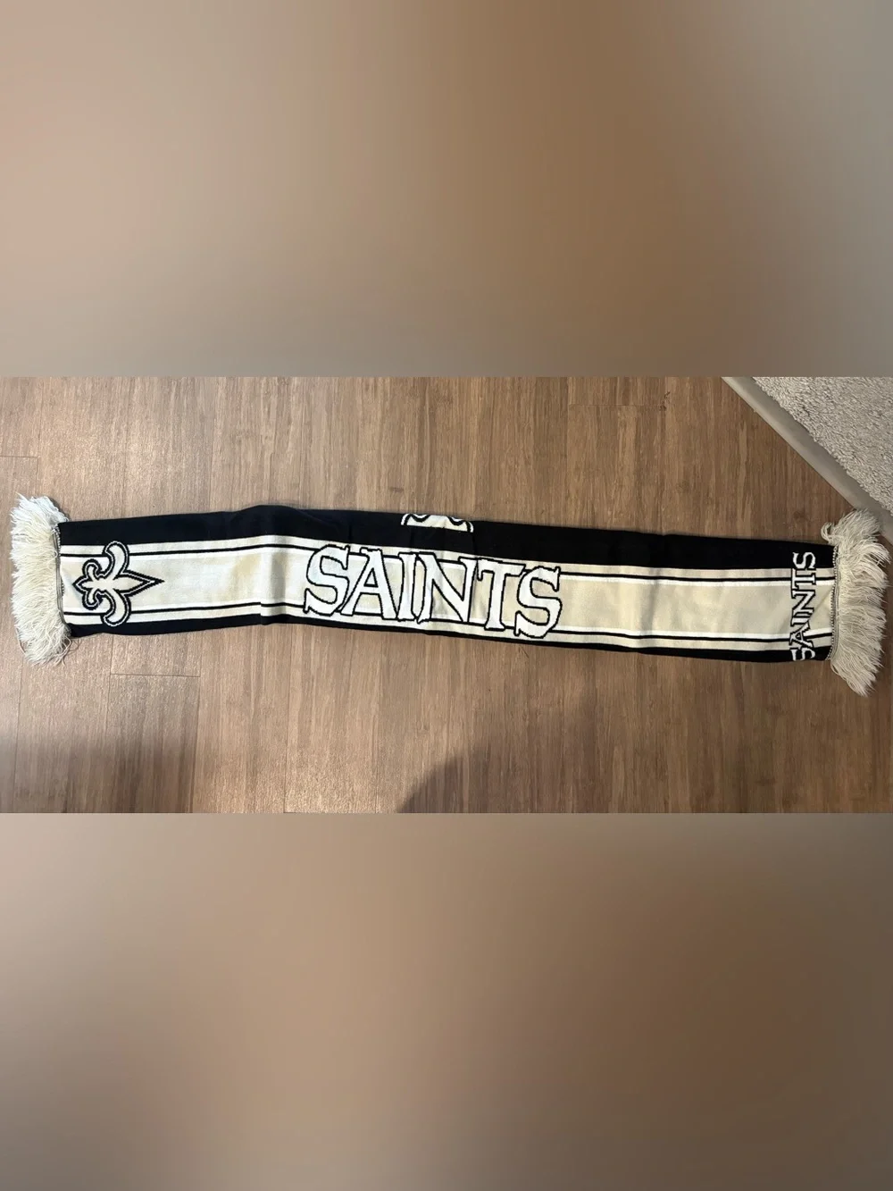 New Orleans Saints Black, White, and Gold Scarf